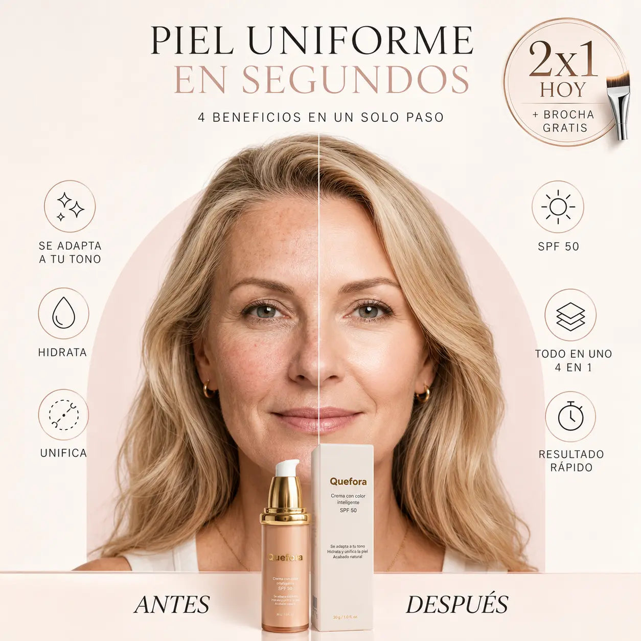 Base de Maquillaje 4 en 1 + SPF50 | Oferta 2X1